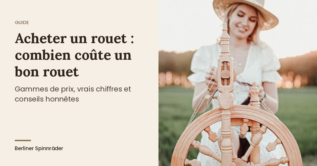 Acheter un rouet : rouet Kromski Minstrel en bois naturel dans un pré