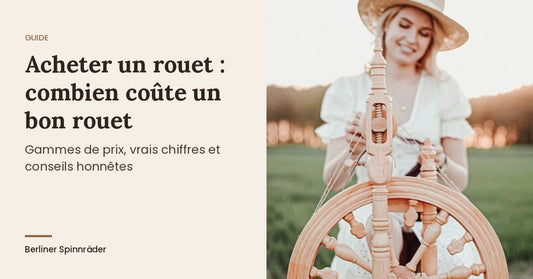Acheter un rouet : rouet Kromski Minstrel en bois naturel dans un pré